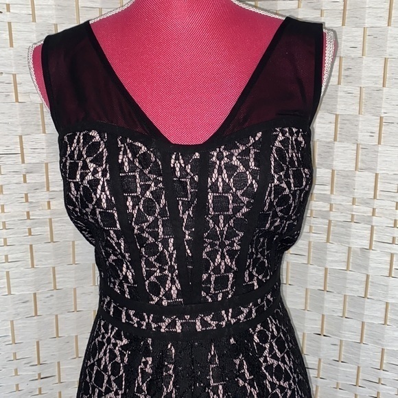 Adrianna Papell Sweetheart Sheer Fit and Flare Dress Size 10 - Picture 2 of 13